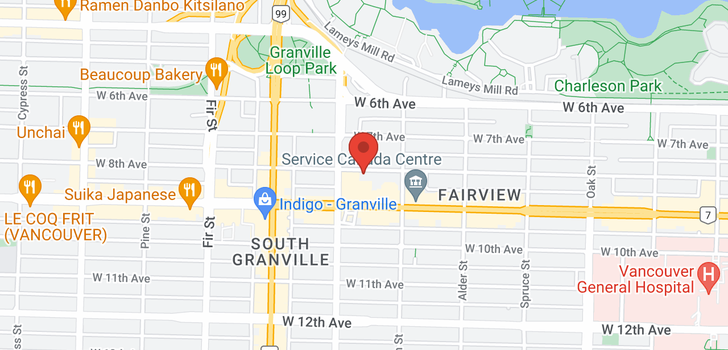 map of 1354 W 8TH AVENUE